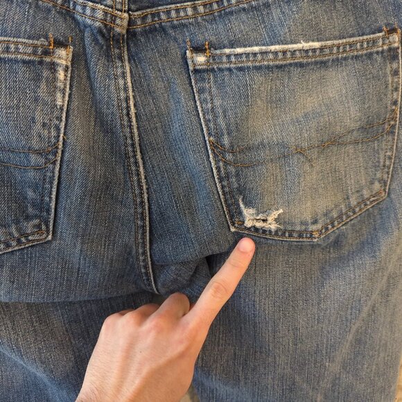 Polo Ralph Lauren Mens 32x32 (33x33) Slim Straight Distressed Denim Jeans - Picture 13 of 13